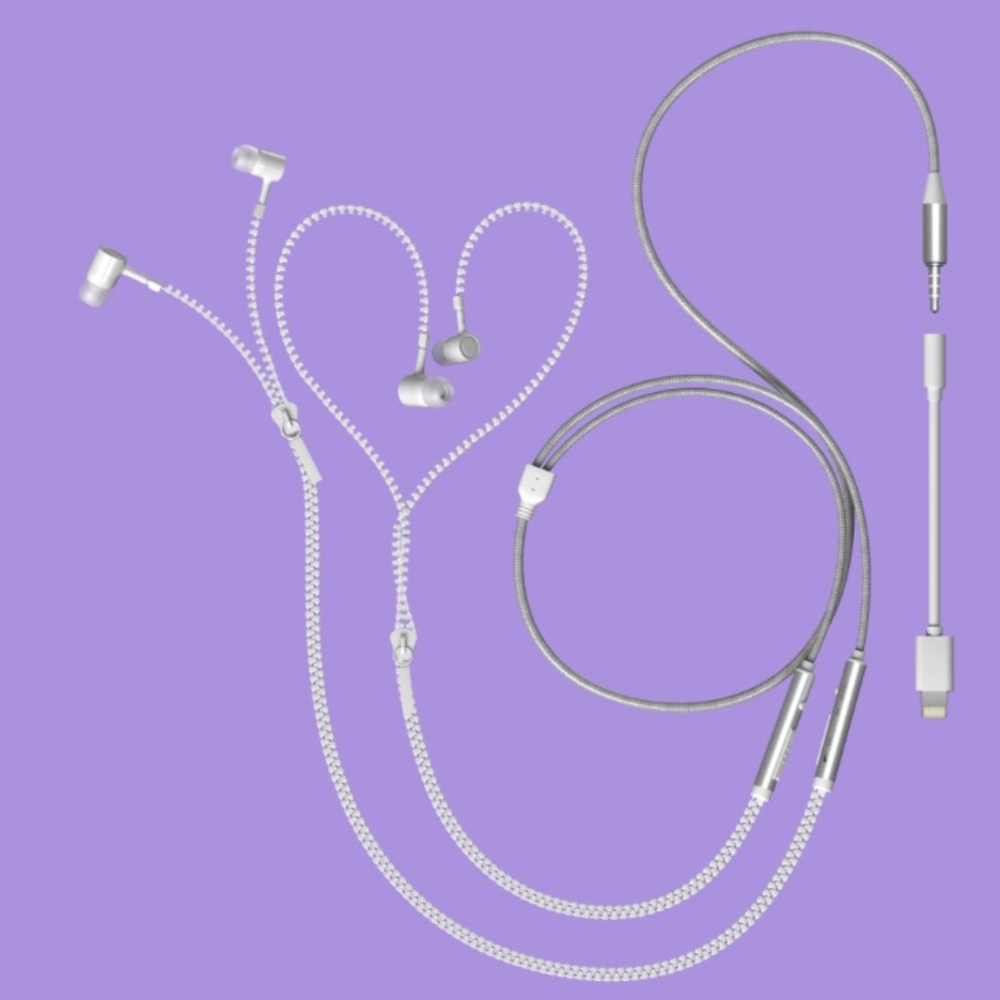 Sparkbudz: 2-in-1 zipper earphones